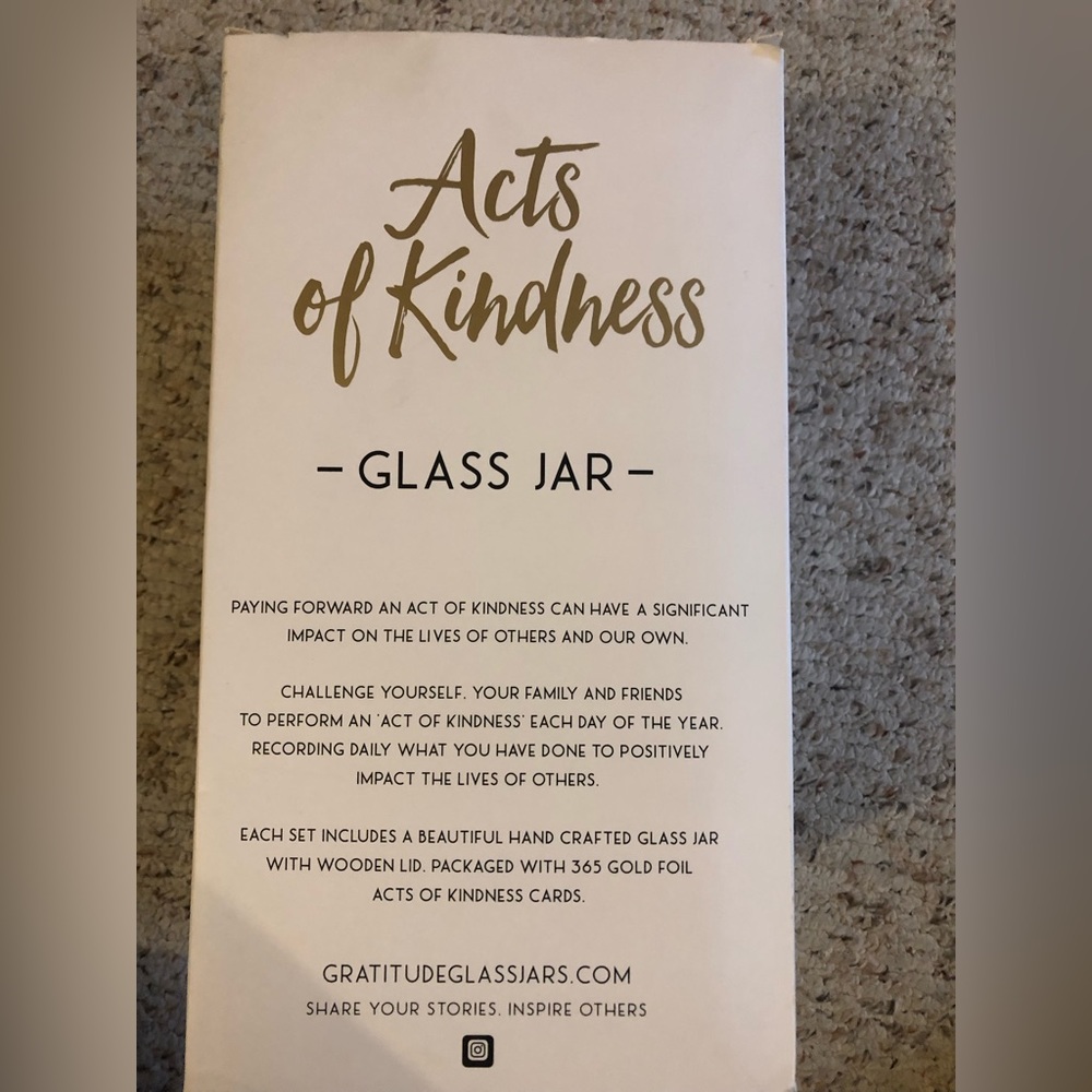 Acts of Kindness Jar with note cards